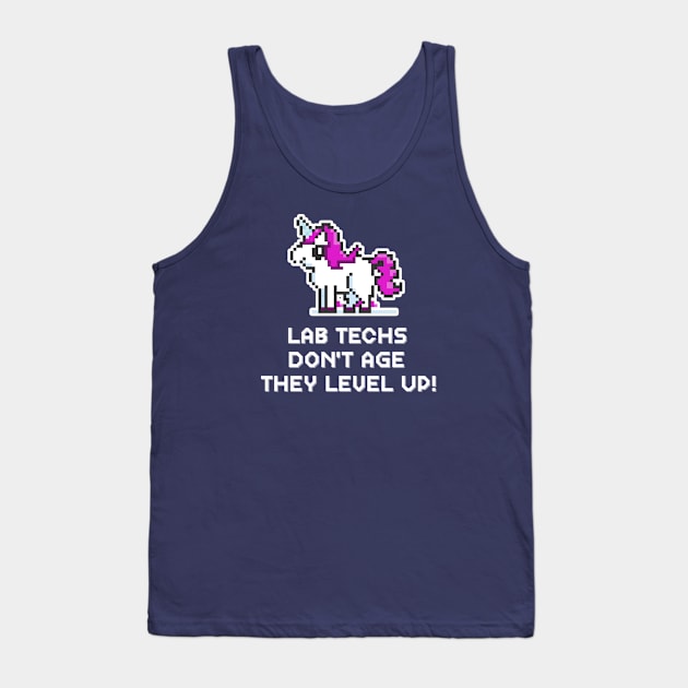 Lab Tech - 8-bit - Pixel - Unicorn Design Tank Top by best-vibes-only